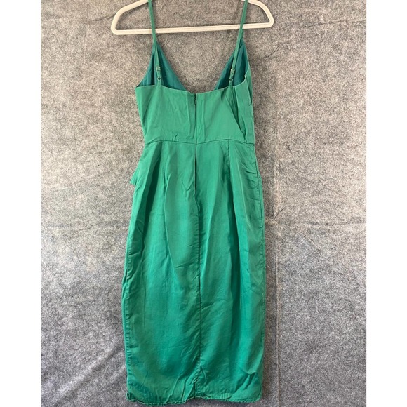 Lovers and Friends Dress Small Green Wrap V-Neck Sleeveless High Low Midi Orchid - Picture 4 of 16